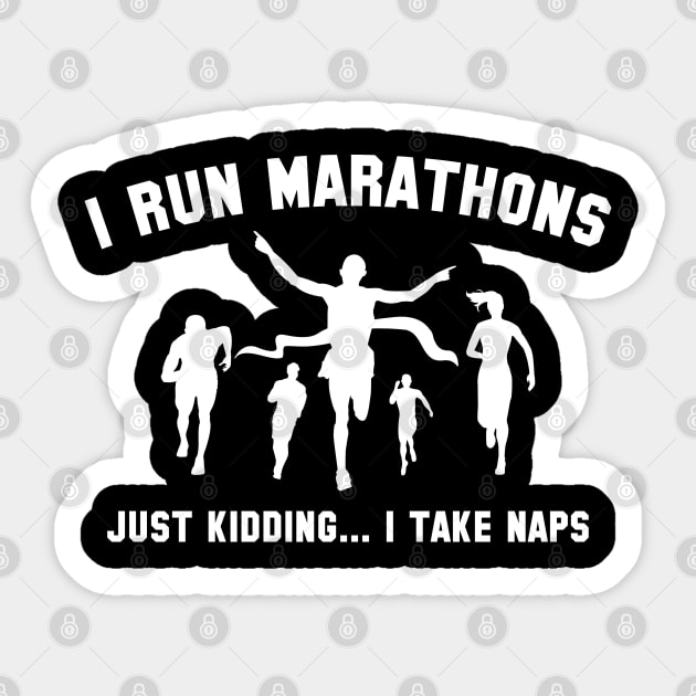 I Run Marathons Sticker by VectorPlanet